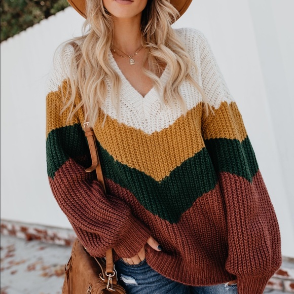 Fall  Chevron Sweater - Picture 7 of 8